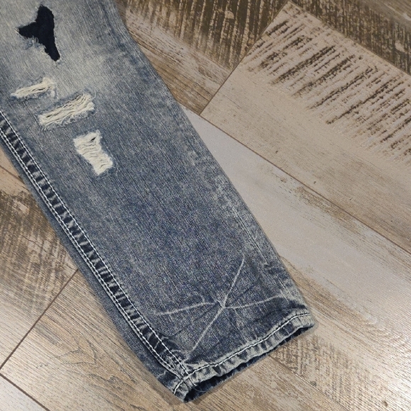 Rock Revival Light Blue Distressed Straight Jeans - Picture 7 of 16